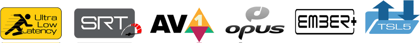 Ultra Low Latency, SRT, AV1, Opus, Ember+ and TSL